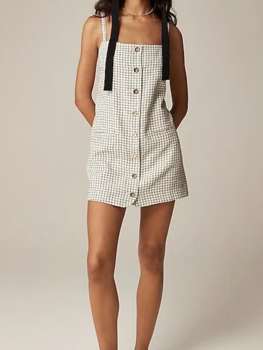J. Crew Claudia Mini Dress in Plaid Linen